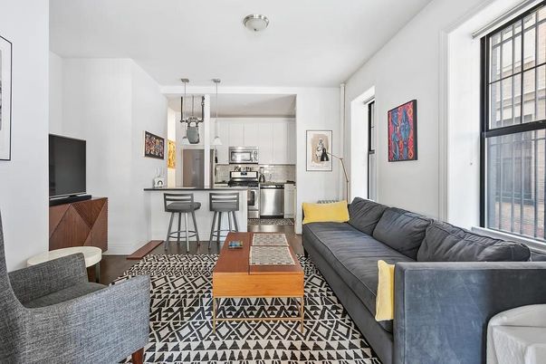 Interior, Kitchen, Living room, Pendant Lights, Stainless Steel Appliances, Wood Texture Flooring