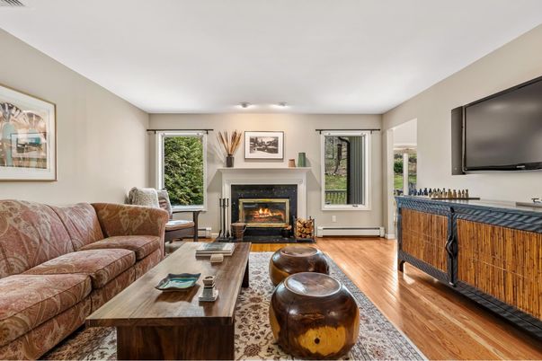 Fireplace, Interior, Living room, Wood Texture Flooring