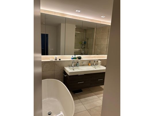 Bathroom, Dual Sink Vanities, Free Standing Baths, Glass Shower, Interior, Recessed Lighting