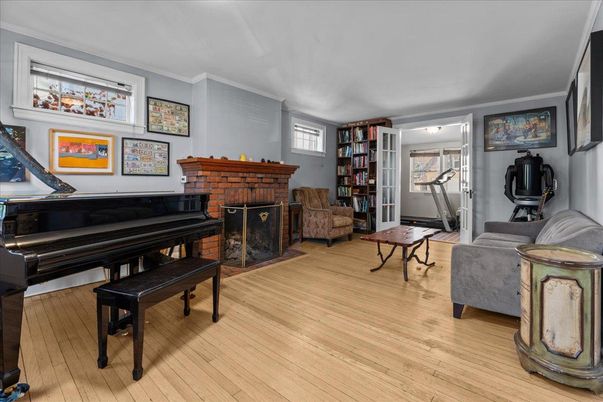 Fireplace, Interior, Piano, Wood Texture Flooring