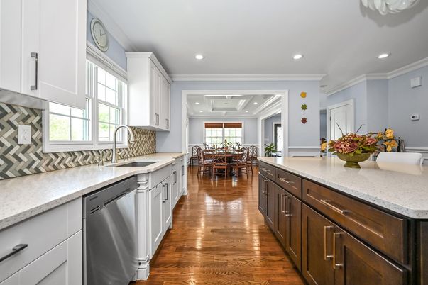 Dining room, Interior, Kitchen, Recessed Lighting, Stainless Steel Appliances, Wood Texture Flooring