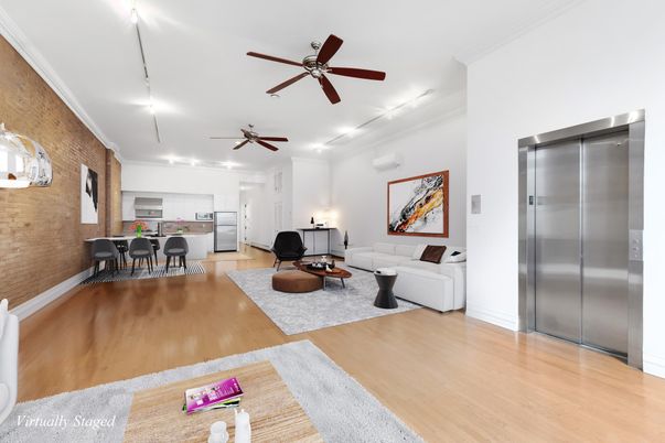 Dining room, Interior, Kitchen, Living room, Stainless Steel Appliances, Wood Texture Flooring