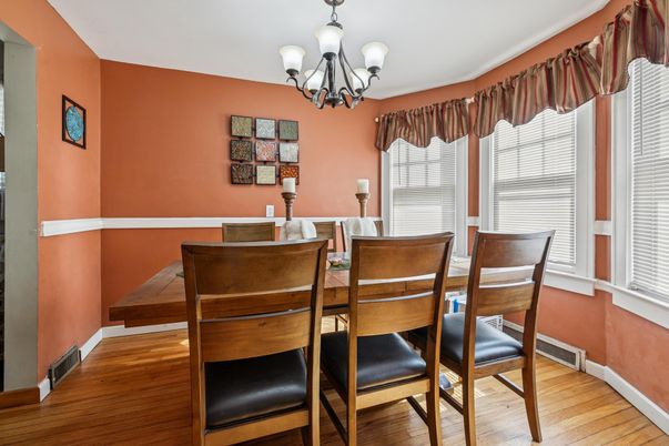 Chandelier, Dining room, Interior, Wood Texture Flooring