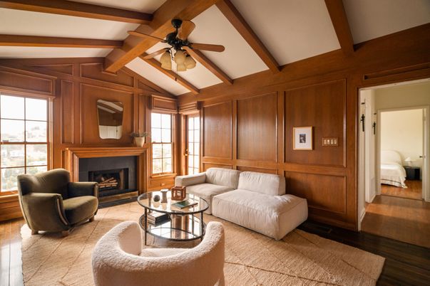Fireplace, Interior, Living room, Wooden Beams, Wood Texture Flooring, Wooden Walls