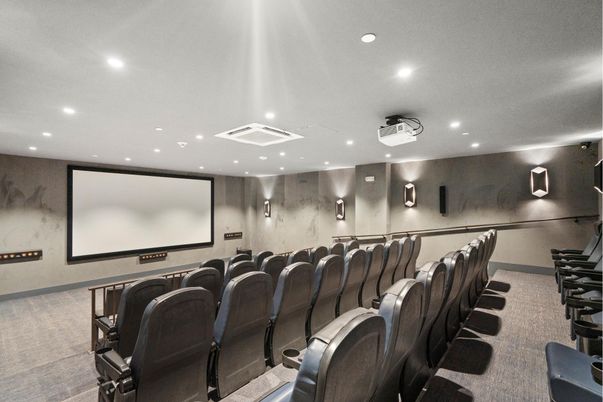 Home Theatre Room, Interior, Projection Screen, Recessed Lighting, Theatre Room