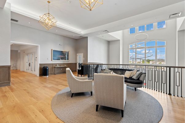 Interior, Living room, Pendant Lights, Recessed Lighting, Wood Texture Flooring