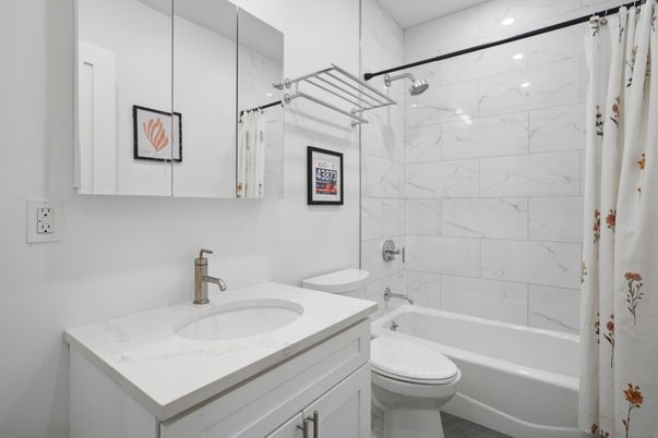 Bathroom, Interior, Marble Walls, Recessed Lighting
