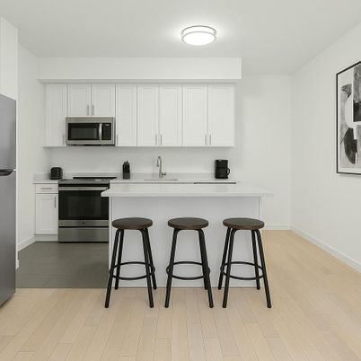 Interior, Kitchen, Stainless Steel Appliances, Wood Texture Flooring