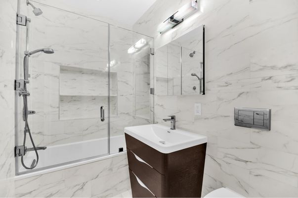 Bathroom, Glass Shower, Interior, Marble, Marble Walls
