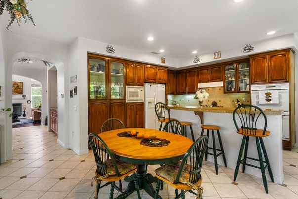 Dining room, Fireplace, Interior, Kitchen, Recessed Lighting