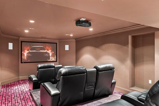 Home Theatre Room, Interior, Projection Screen, Recessed Lighting, Theatre Room