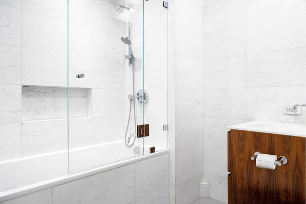 Bathroom, Glass Shower, Interior, Marble Walls