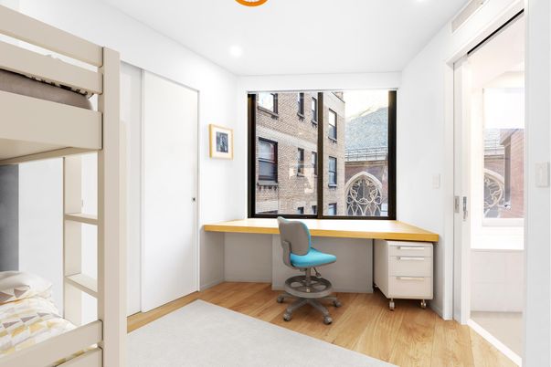 Home Office, Interior, Recessed Lighting, Wood Texture Flooring