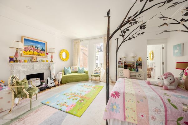 Bedroom, Fireplace, Interior