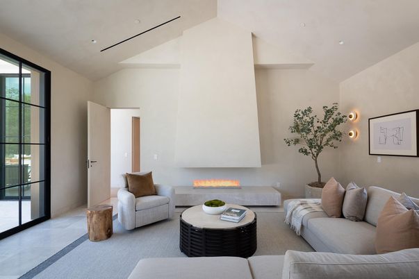 Fireplace, Interior, Living room, Recessed Lighting