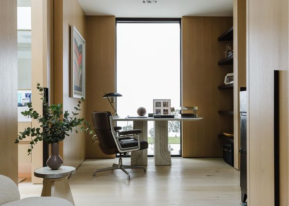 Home Office, Interior, Wood Texture Flooring