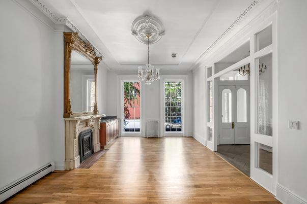 Chandelier, Fireplace, Interior, Wood Texture Flooring