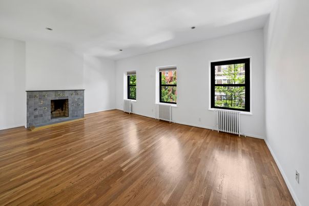 Empty room, Fireplace, Interior, Wood Texture Flooring