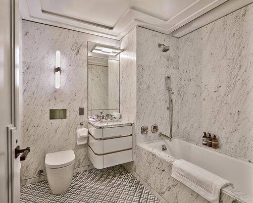 Bathroom, Interior, Marble Walls