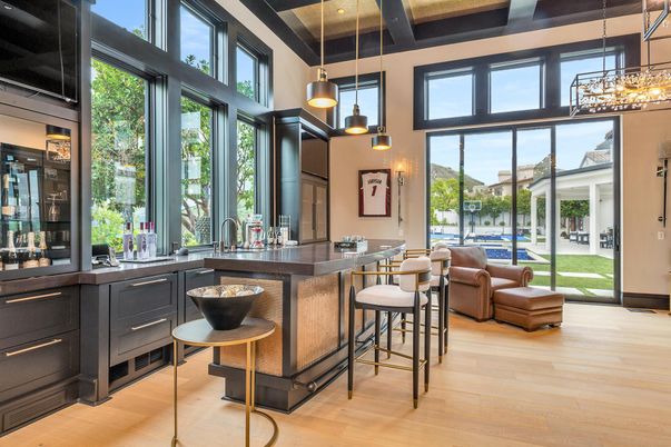 Interior, Kitchen, Pendant Lights, Wood Texture Flooring