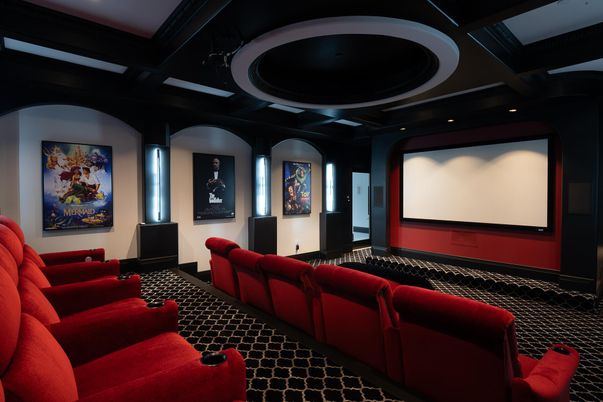 Home Theatre Room, Interior, Projection Screen, Recessed Lighting, Theatre Room