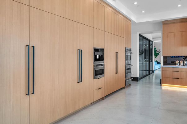 Interior, Kitchen, Marble, Recessed Lighting, Stainless Steel Appliances