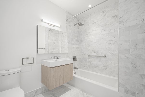 Bathroom, Interior, Marble, Marble Walls, Recessed Lighting