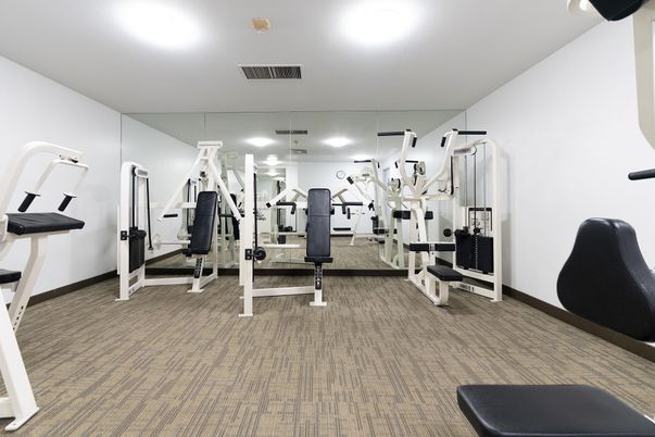 Fitness Equipment, Gym, Interior, Recessed Lighting