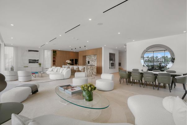 Dining room, Interior, Kitchen, Living room, Recessed Lighting, Stainless Steel Appliances