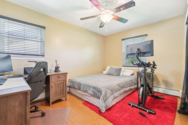 Bedroom, Fitness Equipment, Home Office, Interior, Wood Texture Flooring