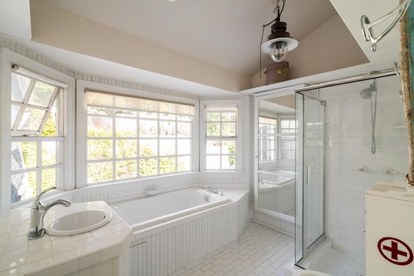 Bathroom, Glass Shower, Interior, Tile Countertops