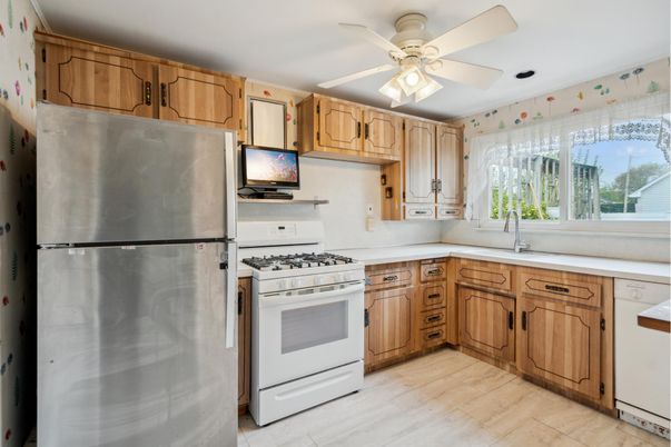 Interior, Kitchen, Wood Texture Flooring