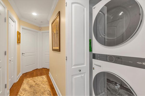 Interior, Recessed Lighting, Utility Closets, Washer, Wood Texture Flooring