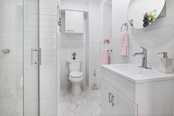 Bathroom, Glass Shower, Interior, Marble