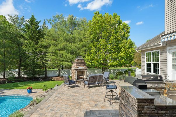 Exterior, Fireplace, Pool