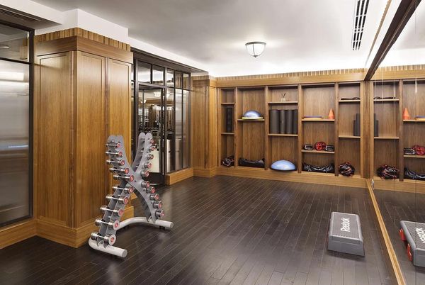Fitness Equipment, Interior, Wood Texture Flooring, Wooden Walls