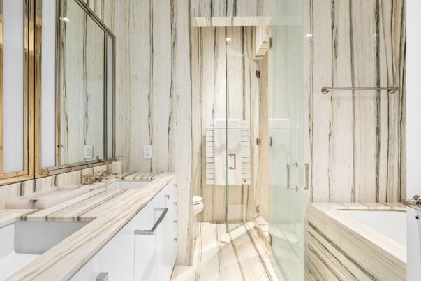 Bathroom, Dual Sink Vanities, Glass Shower, Interior