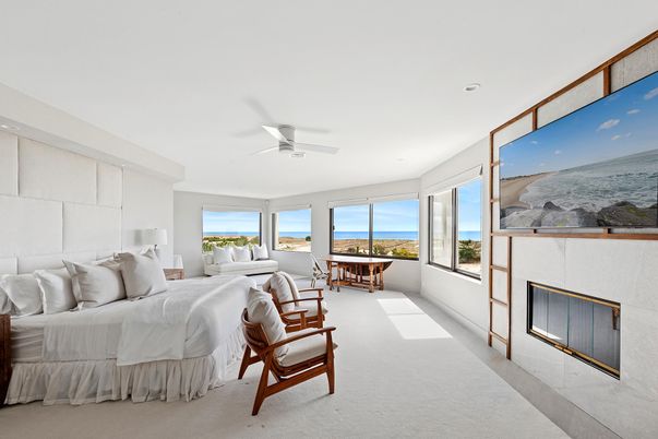 Bedroom, Dining room, Fireplace, Interior, Recessed Lighting