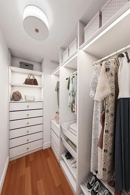 Interior, Walk-in Closets, Wood Texture Flooring