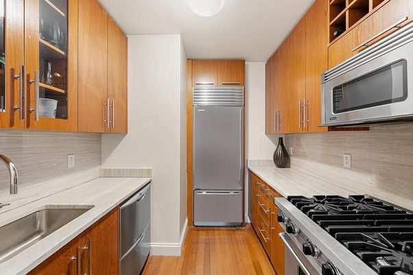 Interior, Kitchen, Stainless Steel Appliances, Wood Texture Flooring
