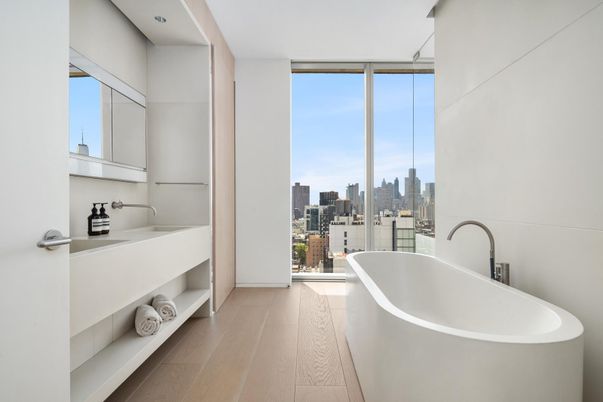 Bathroom, Free Standing Baths, Interior, Wood Texture Flooring