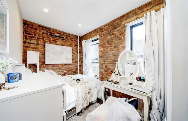 Bedroom, Interior, Recessed Lighting, Stone Walls