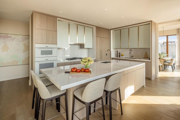 Dining room, Interior, Kitchen, Recessed Lighting, Wood Texture Flooring