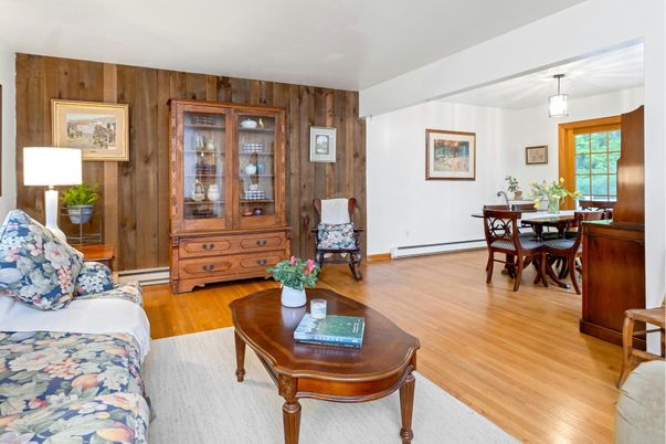 Dining room, Interior, Wood Texture Flooring, Wooden Walls