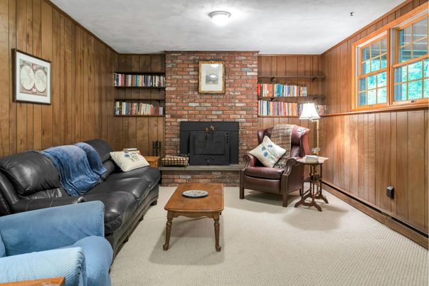 Fireplace, Interior, Living room, Stone Walls, Wooden Walls