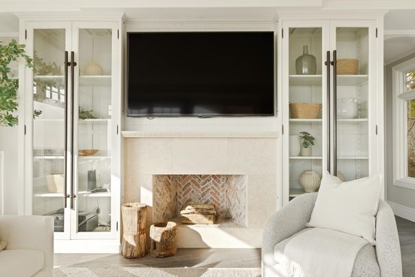 Fireplace, Interior, Wood Texture Flooring