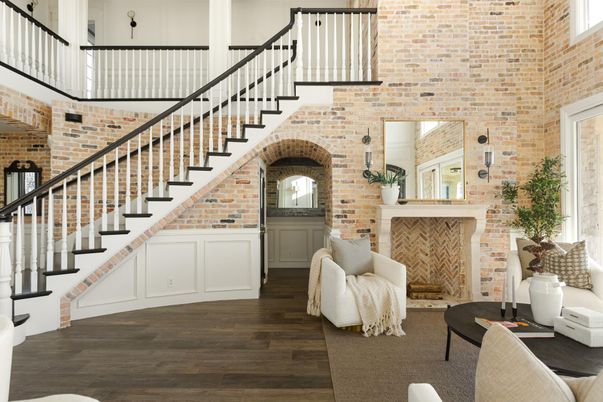Fireplace, Interior, Stone Walls, Wood Texture Flooring