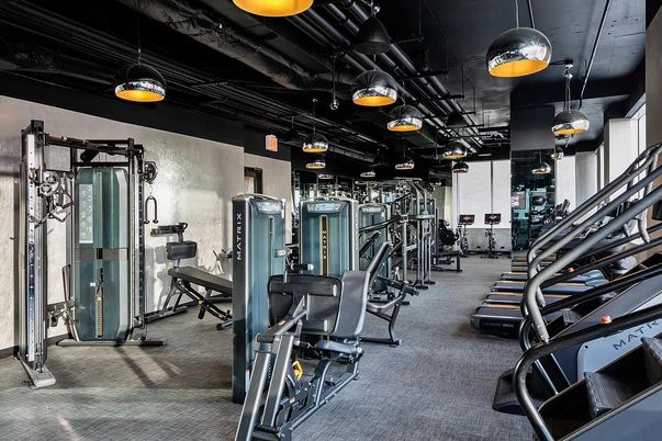 Fitness Equipment, Gym, Interior, Pendant Lights