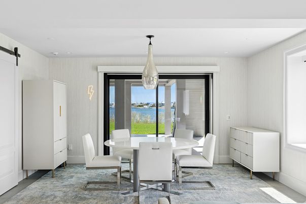 Dining room, Interior, Pendant Lights, Recessed Lighting, Water