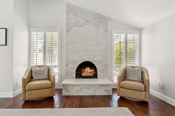 Fireplace, Interior, Stone Walls, Wood Texture Flooring